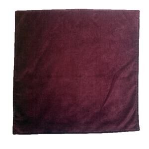 Crate & Barrel Port Velvet Pillow Cover 20x20 Burgundy Wine Plush Zipper (1)